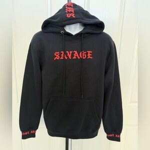 Eighty Eight Savage Black Hoodie with Red Accents Sz S